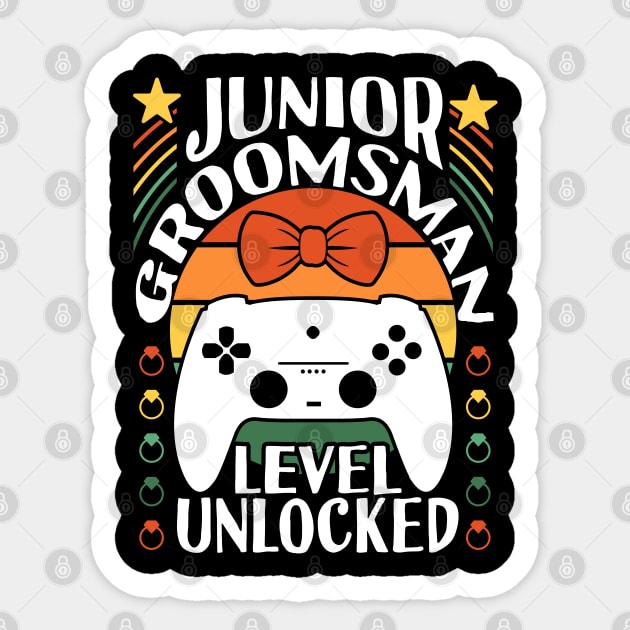 Junior Groomsman Level Unlocked Wedding Party Sticker by Tesszero